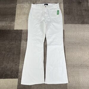NWT Gap White 70s Flare Retro Jeans Women's Size 12/31R White Boho‎ Western